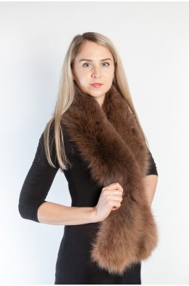 Brown fox fur scarf